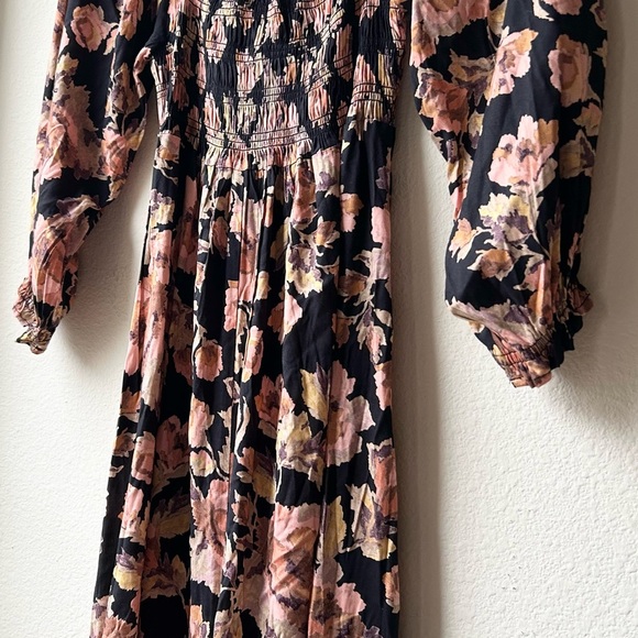 NWT Saltwater Lux Black Pink Vye Midi Floral dress Sz S - Picture 9 of 12